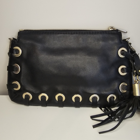 Michael Kors Astor Grommet Tassel Clutch Convertible Shoulder Bag Academia - Picture 3 of 6